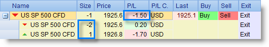 Trading platform allows partially hedged positions.